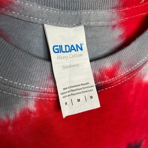 Upcycled Red & Gray Tie Dye Short Sleeve Tee - Picture 5 of 6